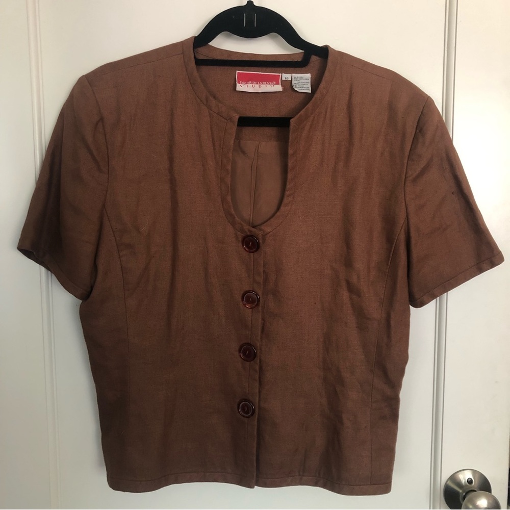 Vintage Oscar De La Renta Linen Jacket